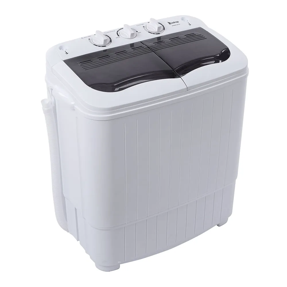 14.3LBS Semi-automatic Washing Machine, 110V 360W Compact Twin Tub Washer Spinning Dryer for Clothes, Laundry Washing Machine for Apartment Home Use, Low Noise, US Plug
