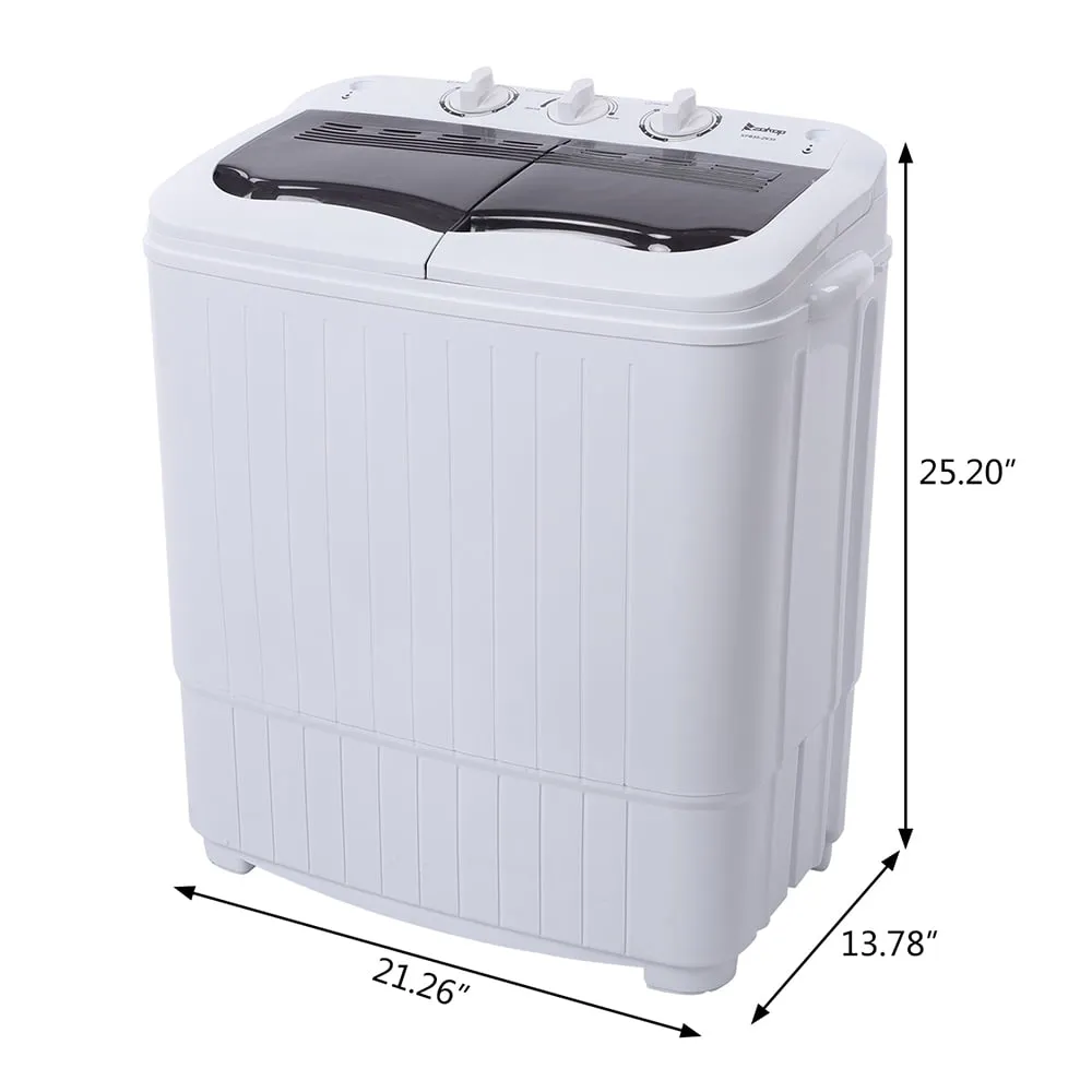 14.3LBS Semi-automatic Washing Machine, 110V 360W Compact Twin Tub Washer Spinning Dryer for Clothes, Laundry Washing Machine for Apartment Home Use, Low Noise, US Plug