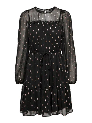 15277620 Onlivy FR Foil L/S V neck dress