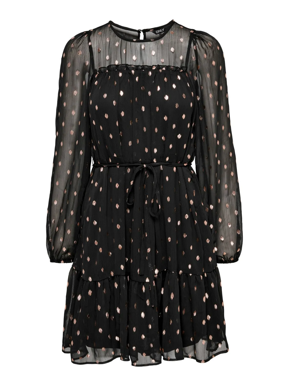15277620 Onlivy FR Foil L/S V neck dress