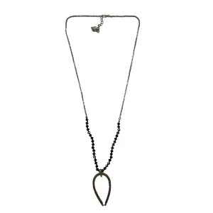BLACK & GOLD NECKLACE PENDANT by CLOTHES MENTOR