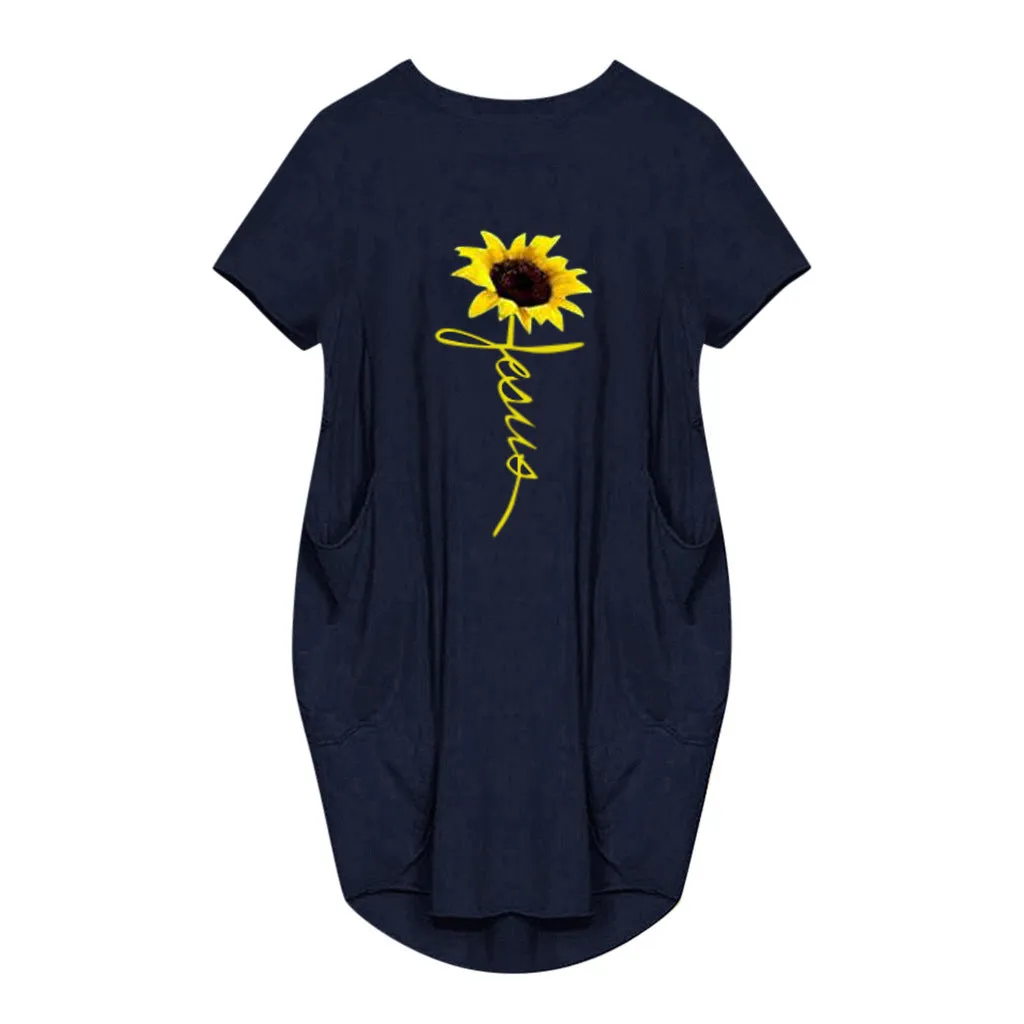 Casual Print Pocket Dress（AY1730）