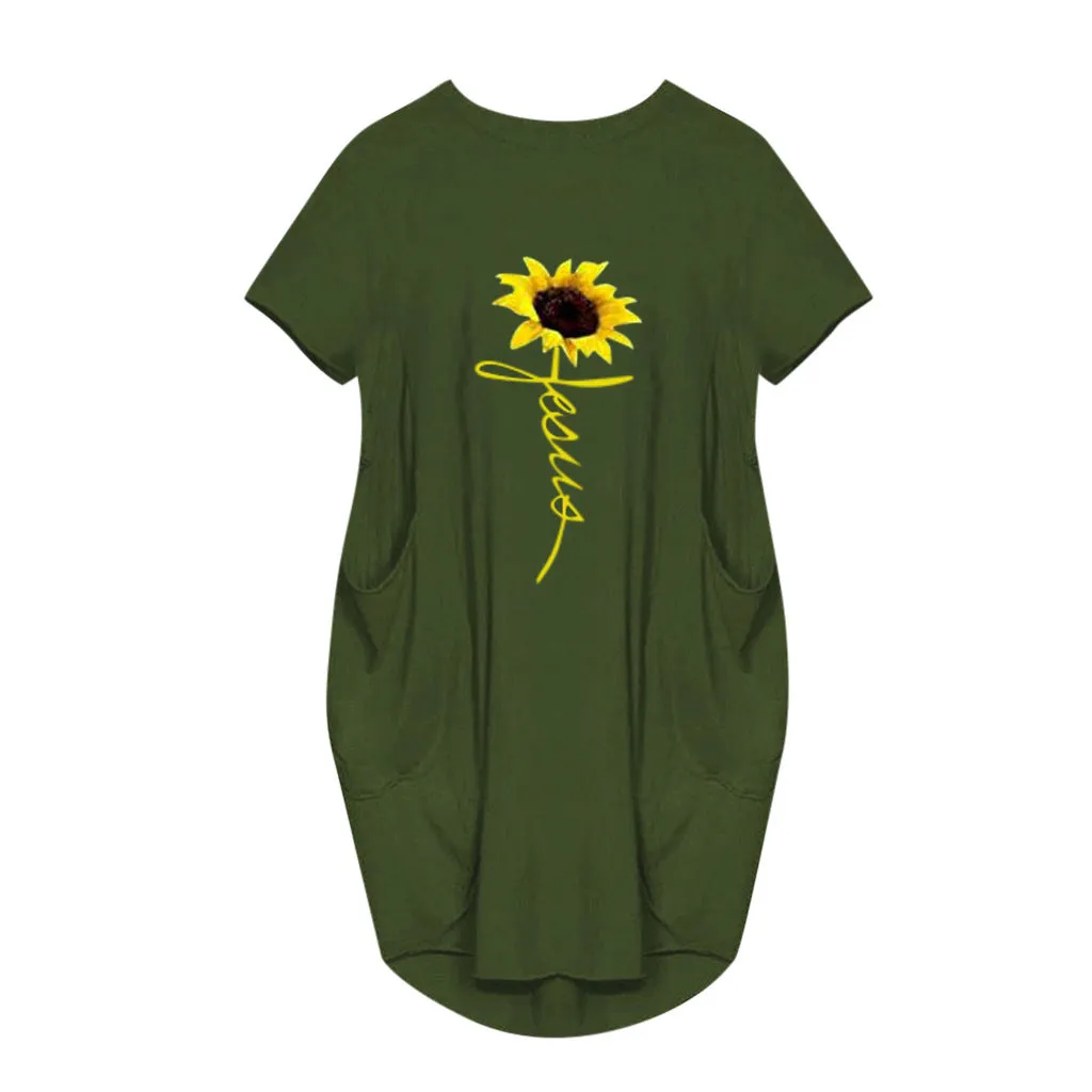Casual Print Pocket Dress（AY1730）