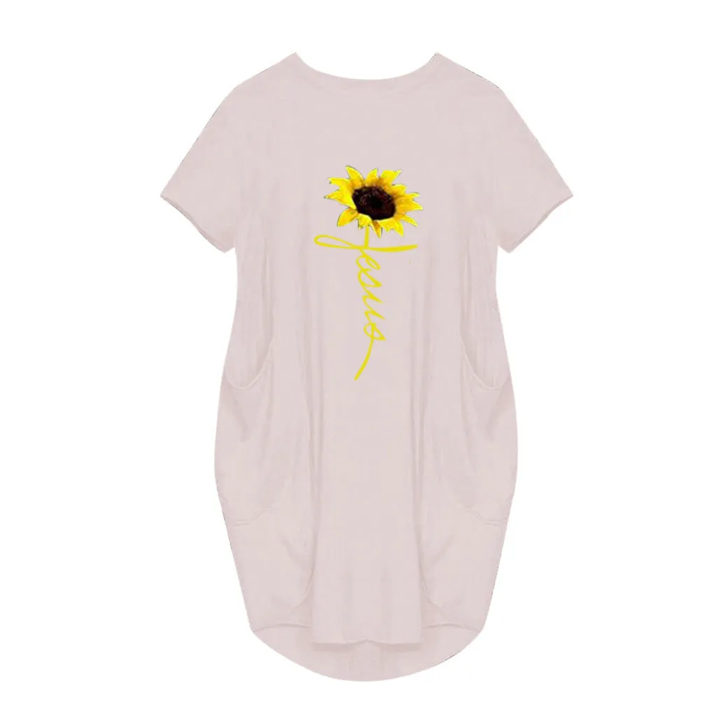 Casual Print Pocket Dress（AY1730）
