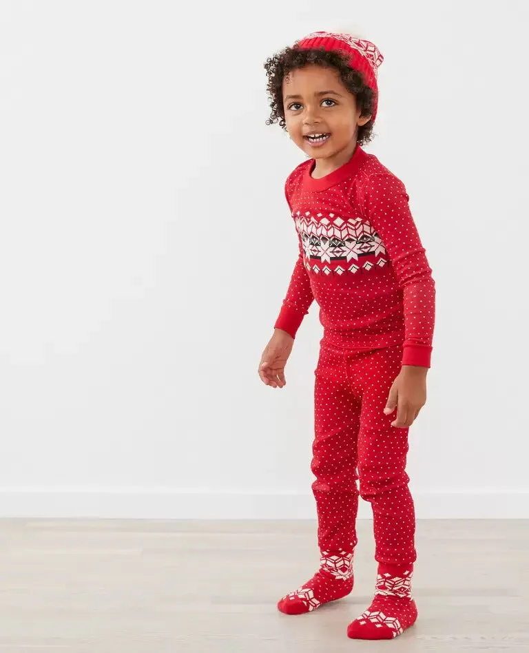 Christmas wave dot snowflake parent set