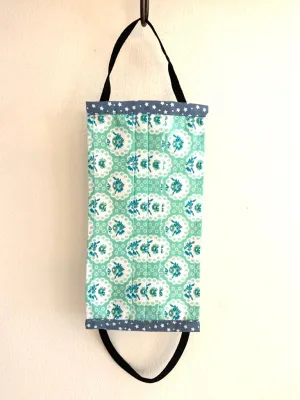 Face mask - Aqua vintage floral - size - Medium