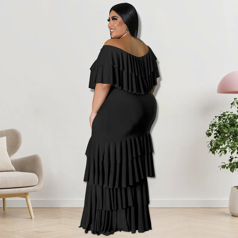 Fashion Round Neck Multi-Segment Panel Long Dress（AY2203）