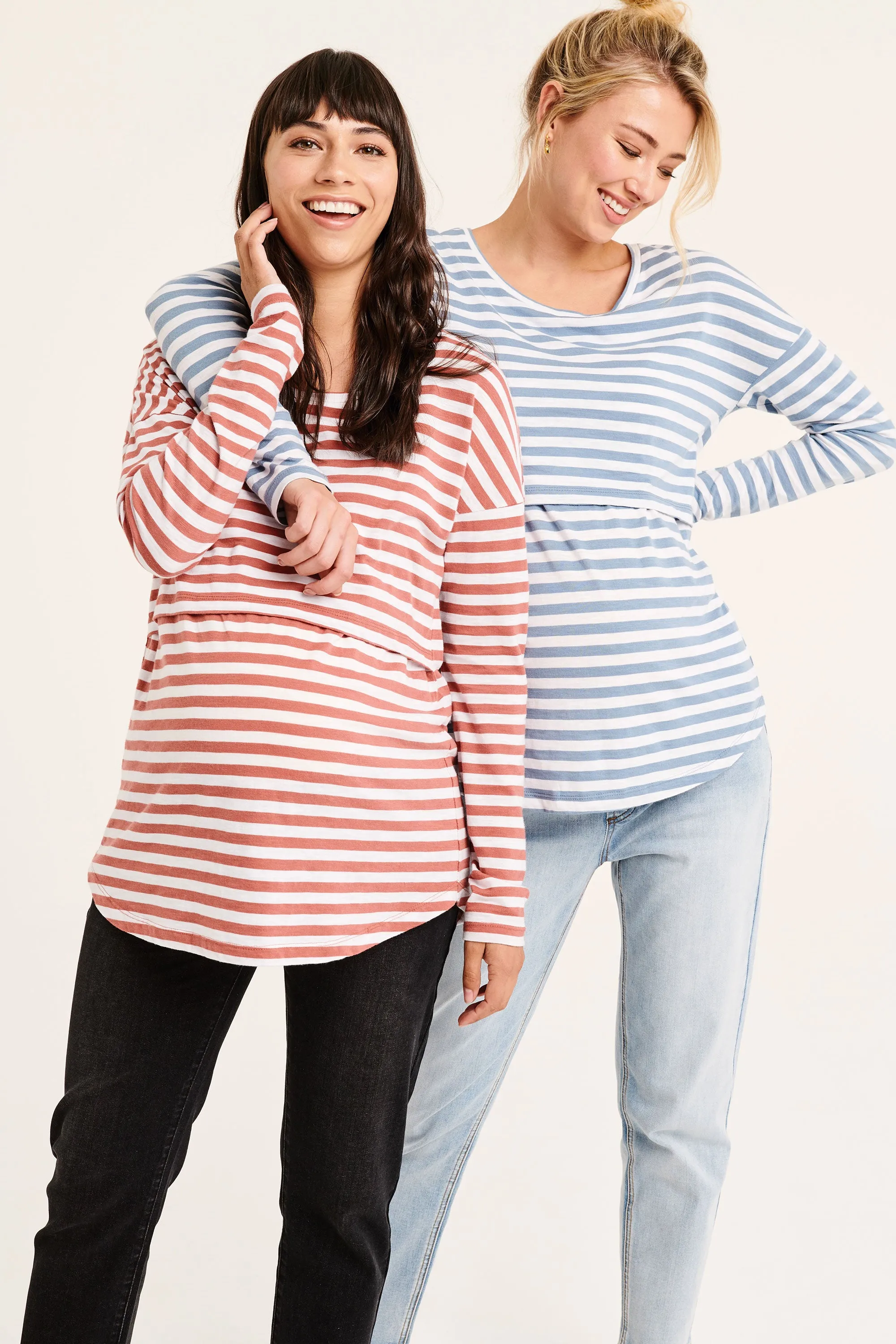 Lionel Long Sleeve Maternity Nursing Top Clay Ripe