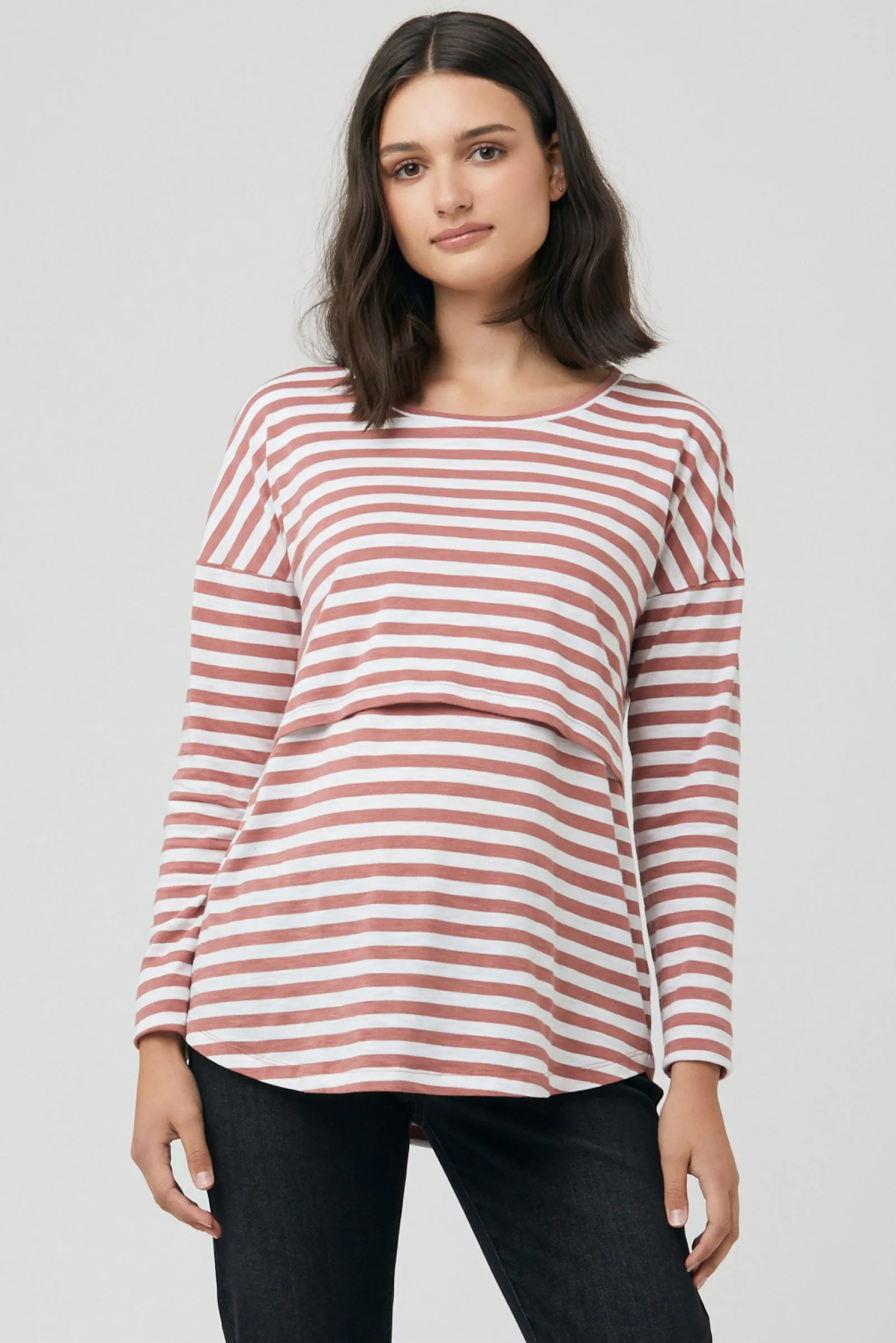 Lionel Long Sleeve Maternity Nursing Top Clay Ripe